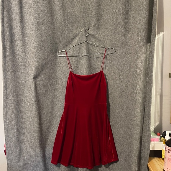 Urban Outfitters Red Velvet Dress - Picture 5 of 5